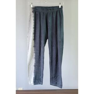 MICHAEL LAUREN // grey tie dye paint splatter super soft crop joggers